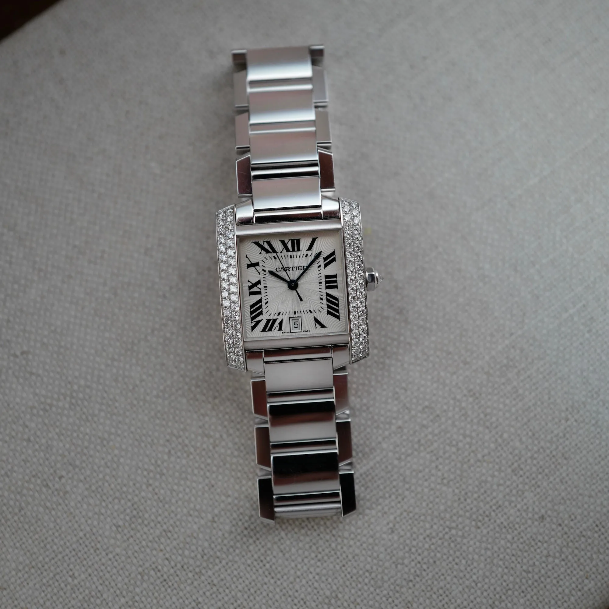 Cartier White Gold Large Model Tank Francaise Ref. WE100351