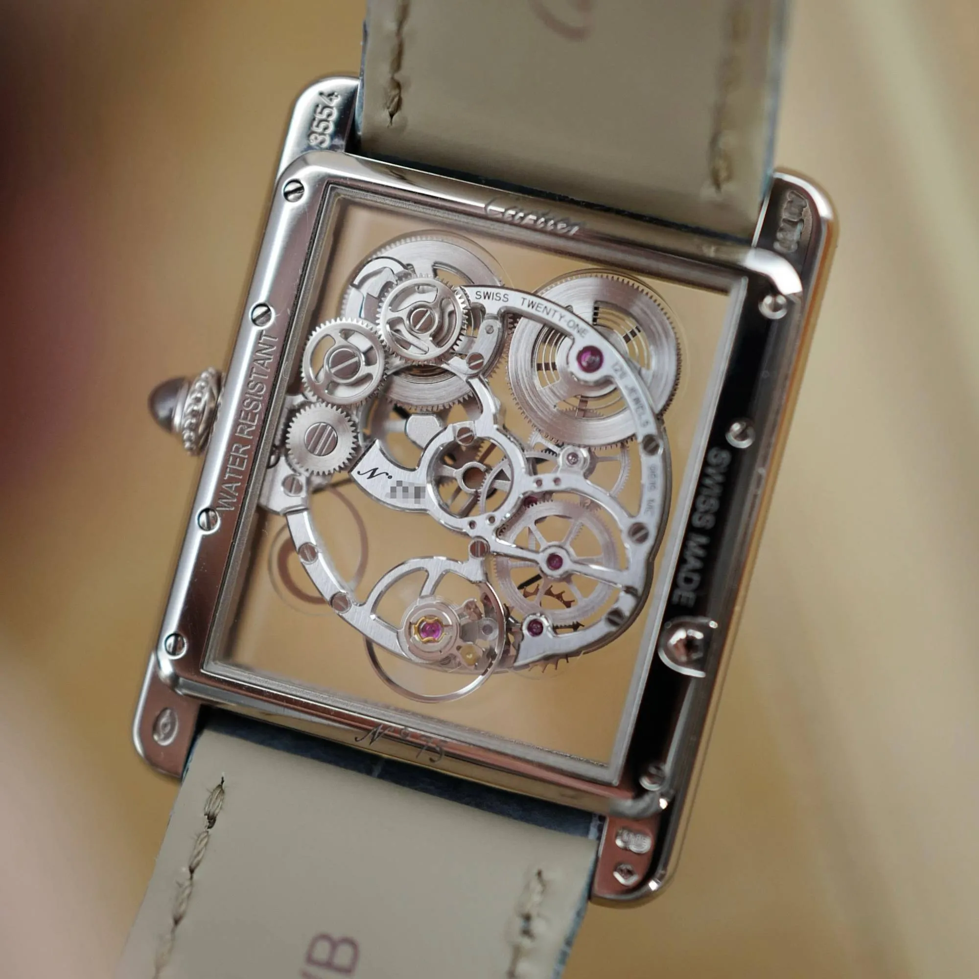 Cartier White Gold Skeleton Tank Louis Ref. W5310012