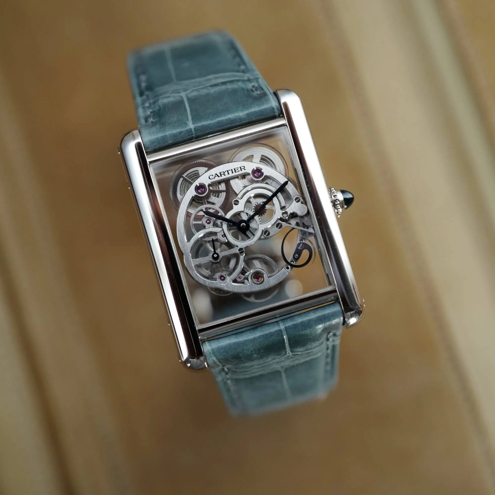Cartier White Gold Skeleton Tank Louis Ref. W5310012