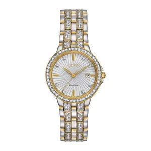 Citizen Silhouette Crystal Ladies Eco Drive Two Tone Watch
