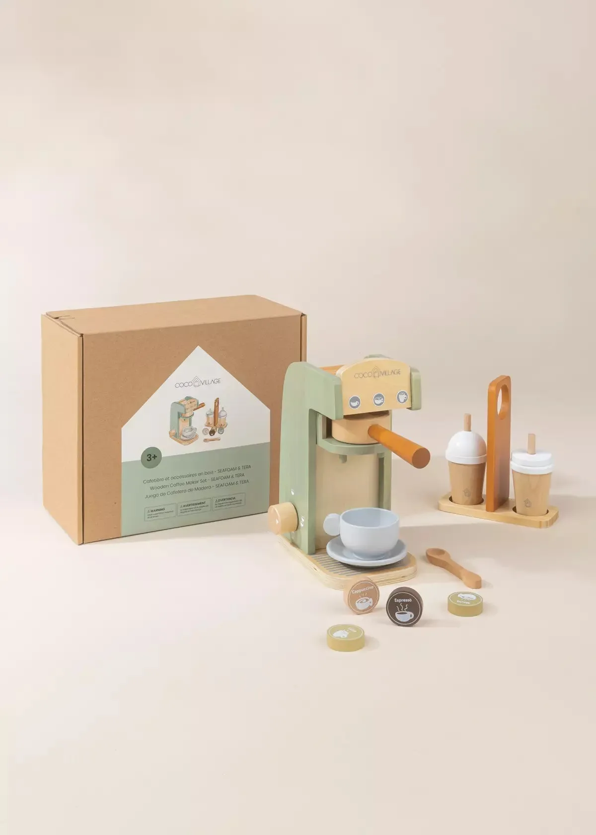 Coco Village - Wooden Coffee Maker Set - Seafoam