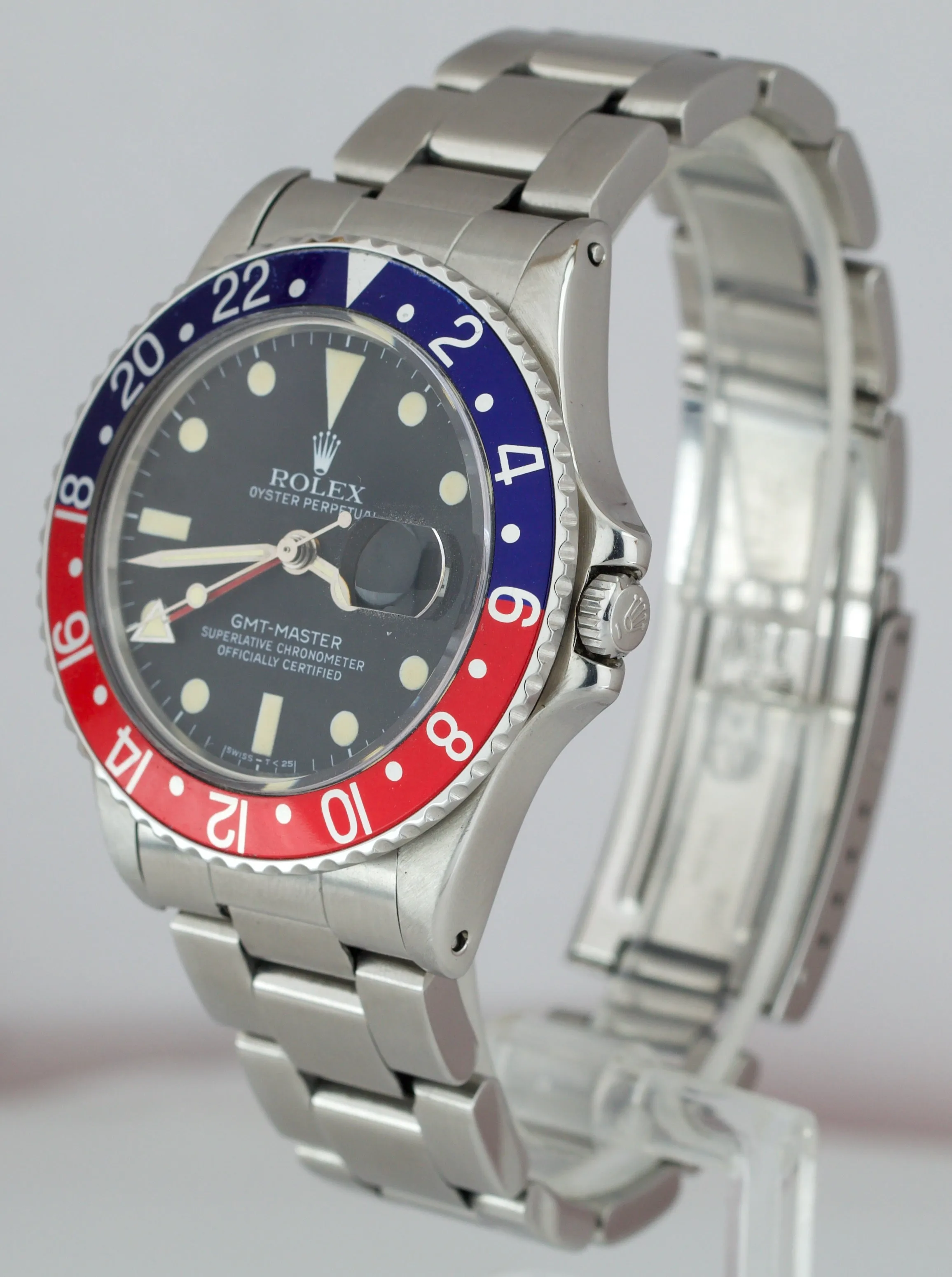 COMPLETE Vintage 1982 Rolex GMT-Master 16750 Pepsi Red Blue Patina CREAMY Watch