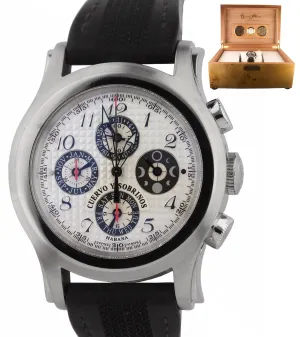 Cuervo Y Sobrinos 2859 43mm Robusto Triple Calendar Habana Chronograph Watch