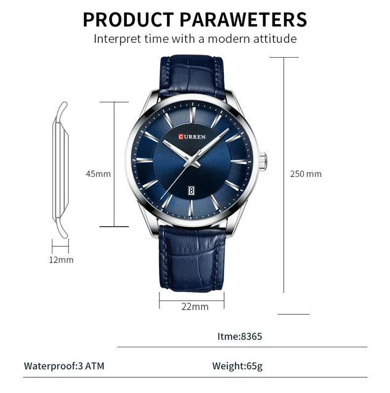 Curren Men's Business Belt Calendar Waterproof Quartz Watch