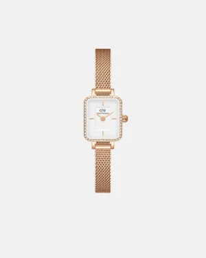 Daniel Wellington Quadro Mini Bezel Lumine 15x18 Melrose RG White Watch