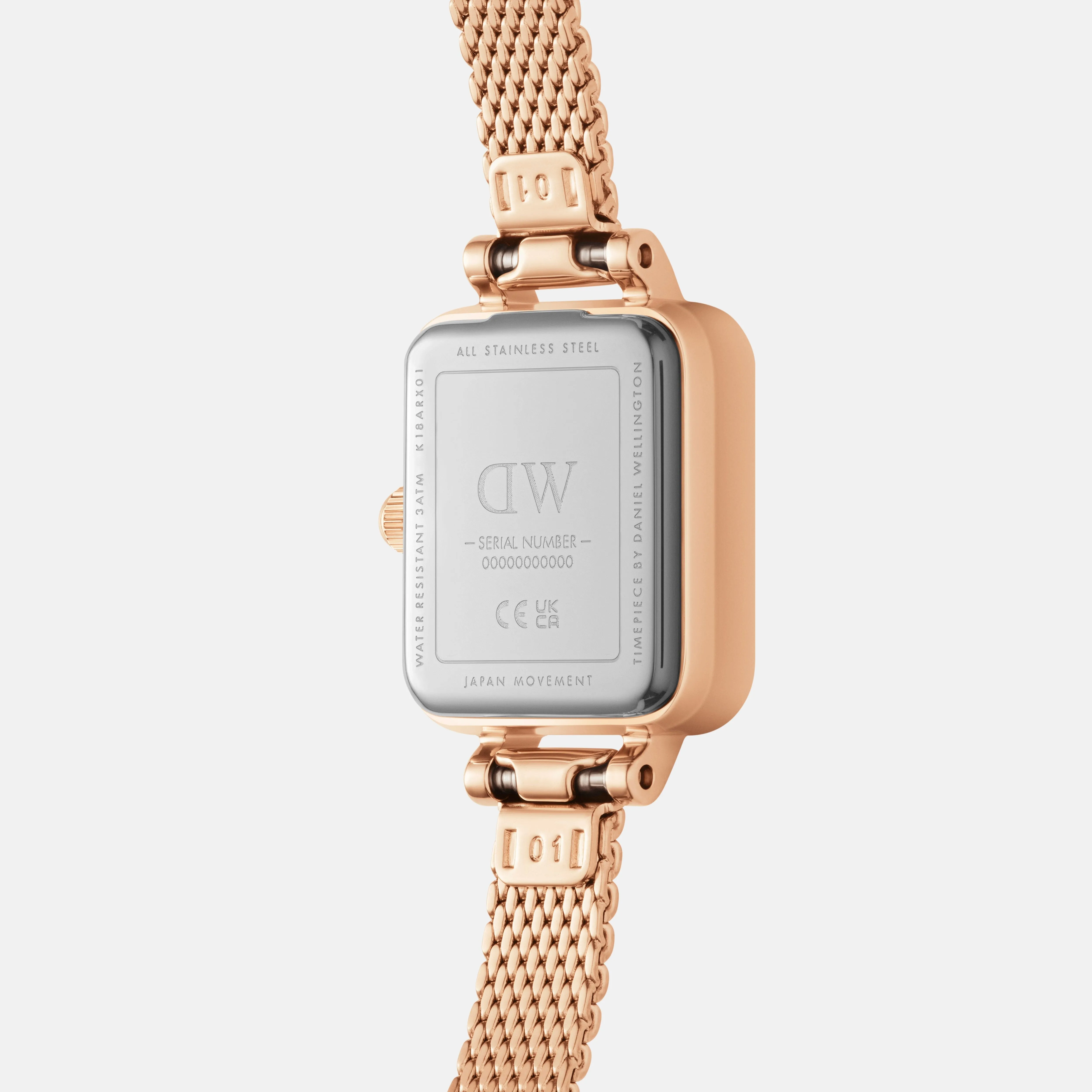 Daniel Wellington Quadro Mini Bezel Lumine 15x18 Melrose RG White Watch