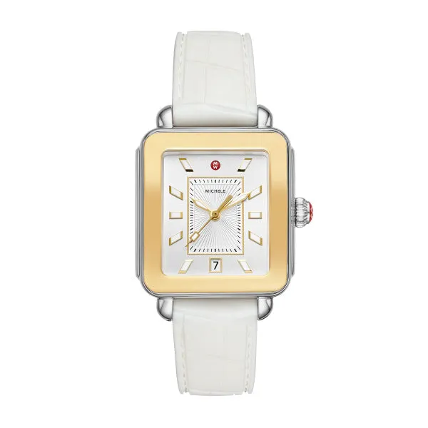 Deco Sport Gold-Tone White Silicone Watch