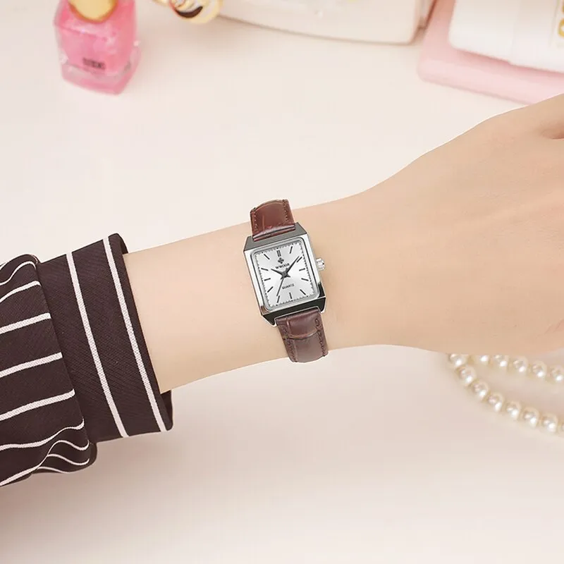 Designer Rectangle Quartz Watch Multiple Strap Color Options for Women