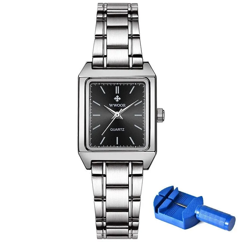 Designer Rectangle Quartz Watch Multiple Strap Color Options for Women