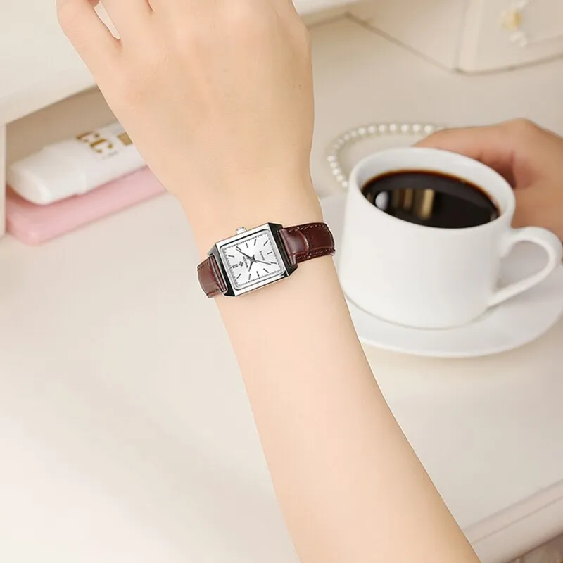 Designer Rectangle Quartz Watch Multiple Strap Color Options for Women