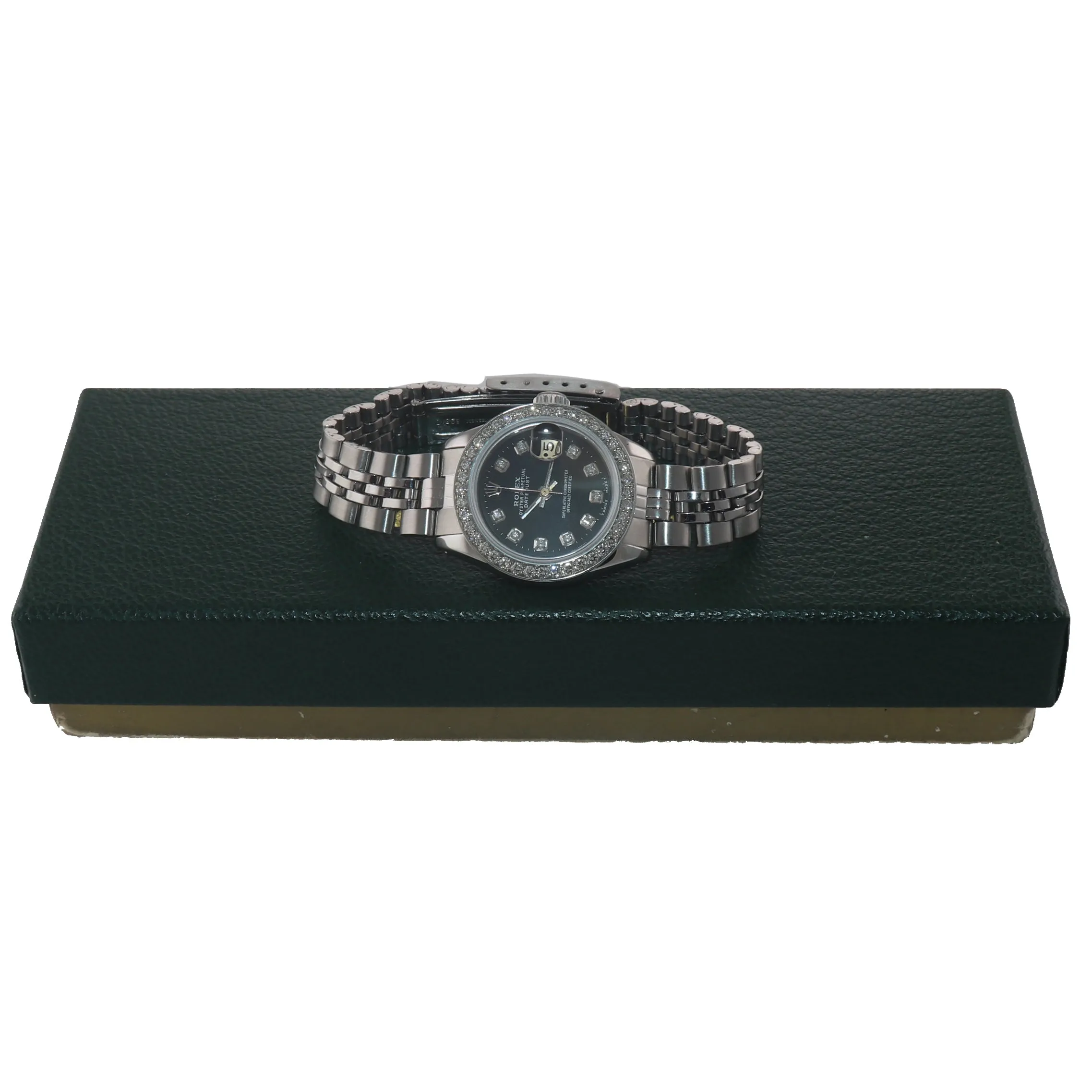 Diamond Ladies Rolex DateJust 26mm 6917 Steel Jubilee Diamond Bezel Dial Watch