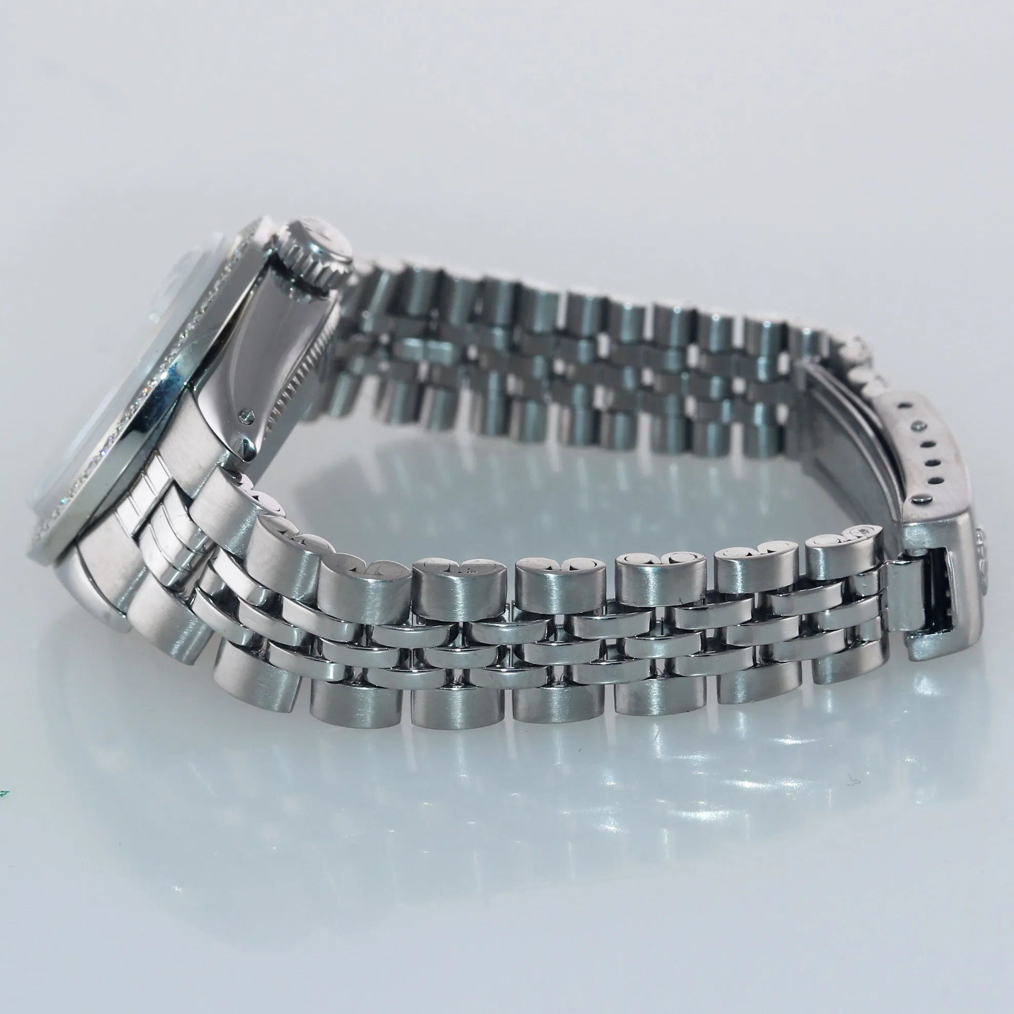 Diamond Ladies Rolex DateJust 26mm 6917 Steel Jubilee Diamond Bezel Dial Watch