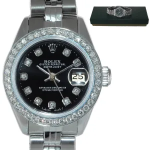 Diamond Ladies Rolex DateJust 26mm 6917 Steel Jubilee Diamond Bezel Dial Watch