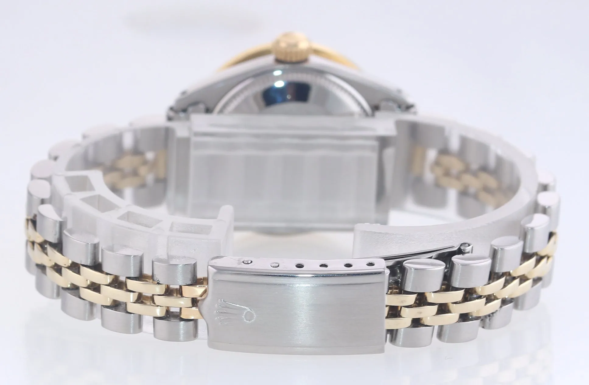 DIAMONDS Ladies Rolex DateJust 26mm MOP 6917 18k Yellow Gold Steel Watch