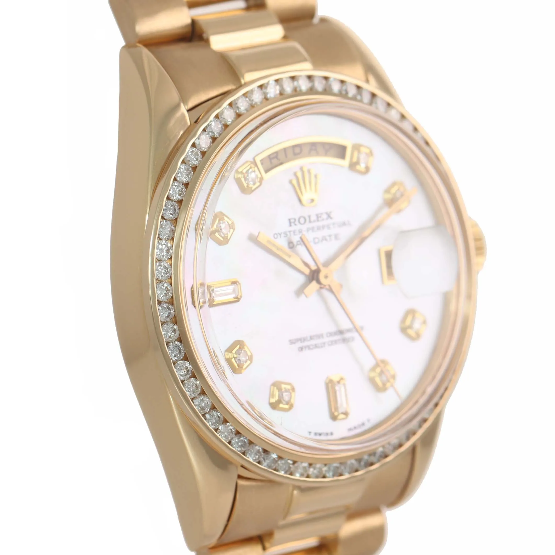 DIAMONDS Rolex Day-Date President 1803 18k Yellow Gold MOP Diamond Watch