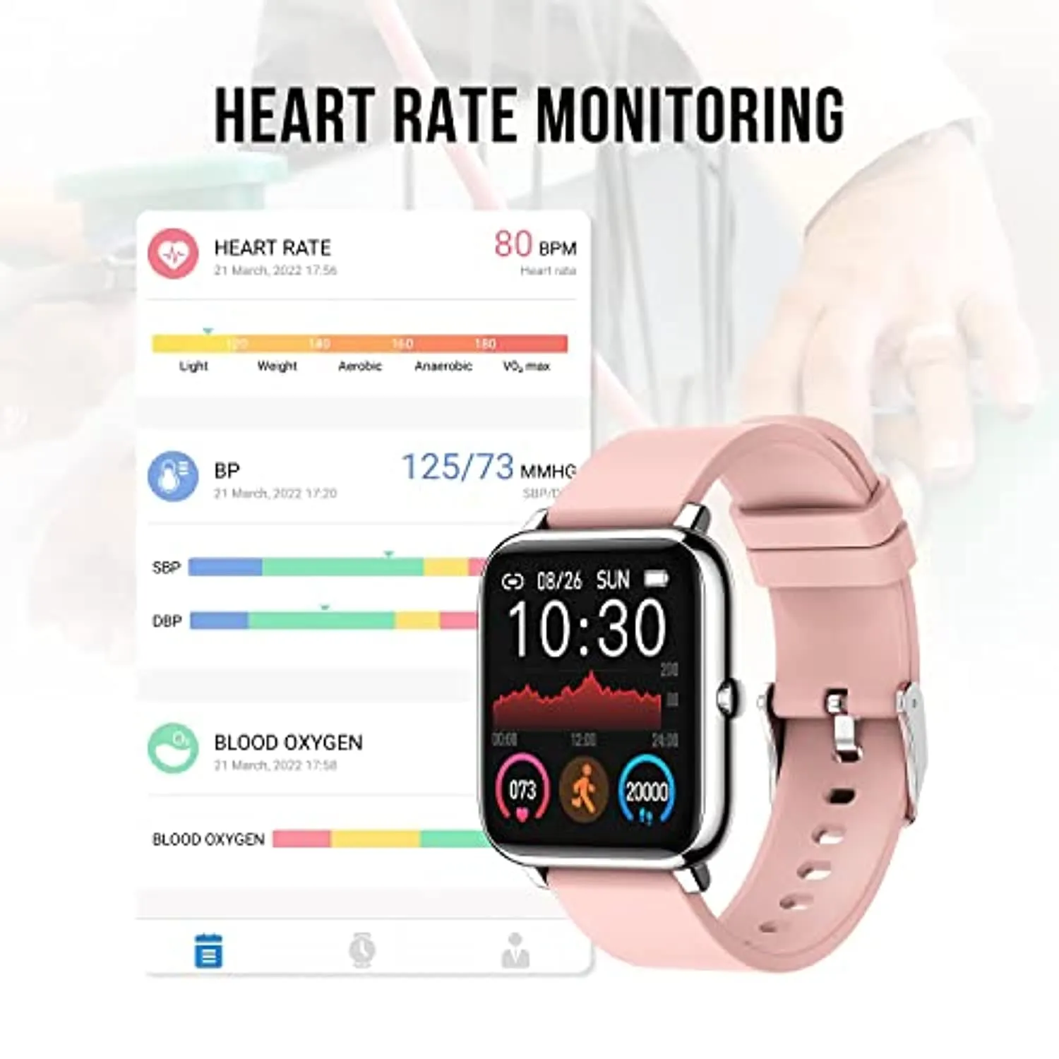 Donerton Smart Watch, Fitness Tracker for Women, 1.4" TFT LCD Screen Smartwatch with Heart Rate and Sleep Monitor, IP67 Waterproof Activity Tracker with Pedometer, Fitness Watch for Android and iOS