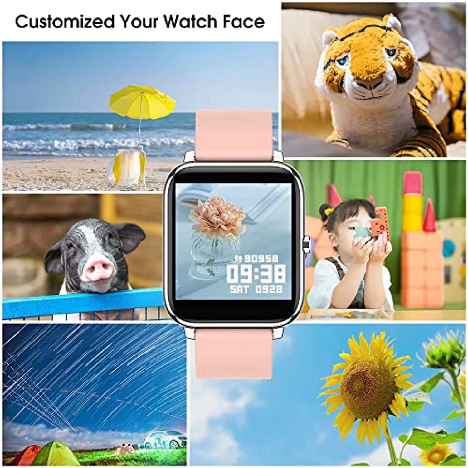 Donerton Smart Watch, Fitness Tracker for Women, 1.4" TFT LCD Screen Smartwatch with Heart Rate and Sleep Monitor, IP67 Waterproof Activity Tracker with Pedometer, Fitness Watch for Android and iOS