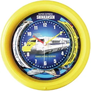 Double Train Shinkansen Clock SR-WC16001 YL (Yellow)