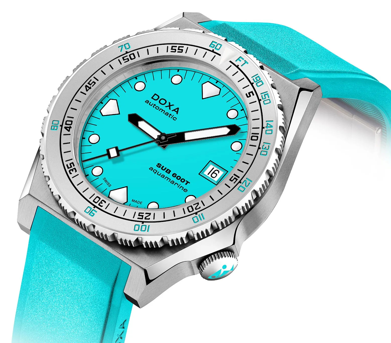 Doxa SUB 600T Aquamarine Rubber Watch