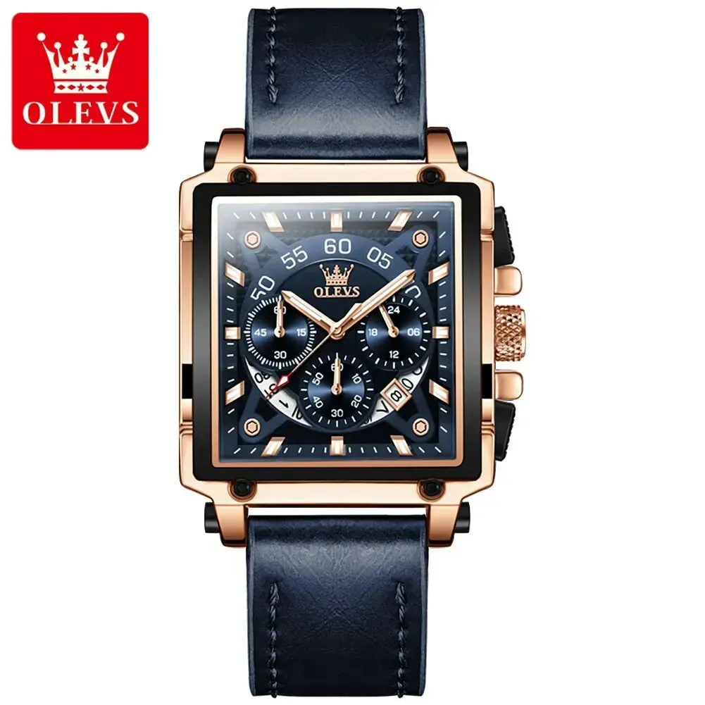 Elegance® 9919 Classic Executive Male Watches Square Quartz Watch Watch For Men Waterproof Leather Strap Sport Clock Male