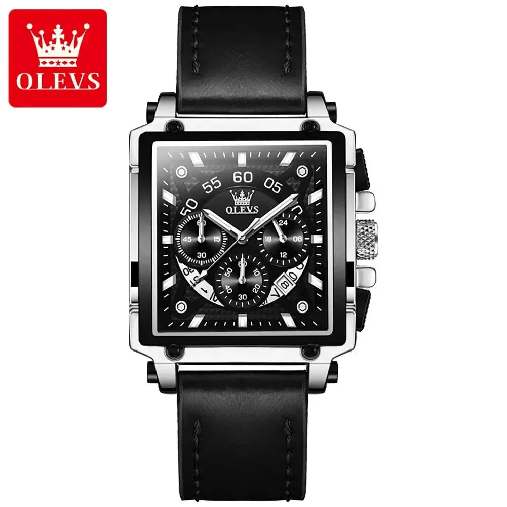 Elegance® 9919 Classic Executive Male Watches Square Quartz Watch Watch For Men Waterproof Leather Strap Sport Clock Male