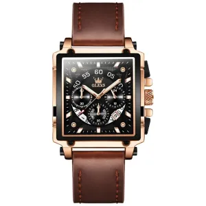 Elegance® 9919 Classic Executive Male Watches Square Quartz Watch Watch For Men Waterproof Leather Strap Sport Clock Male