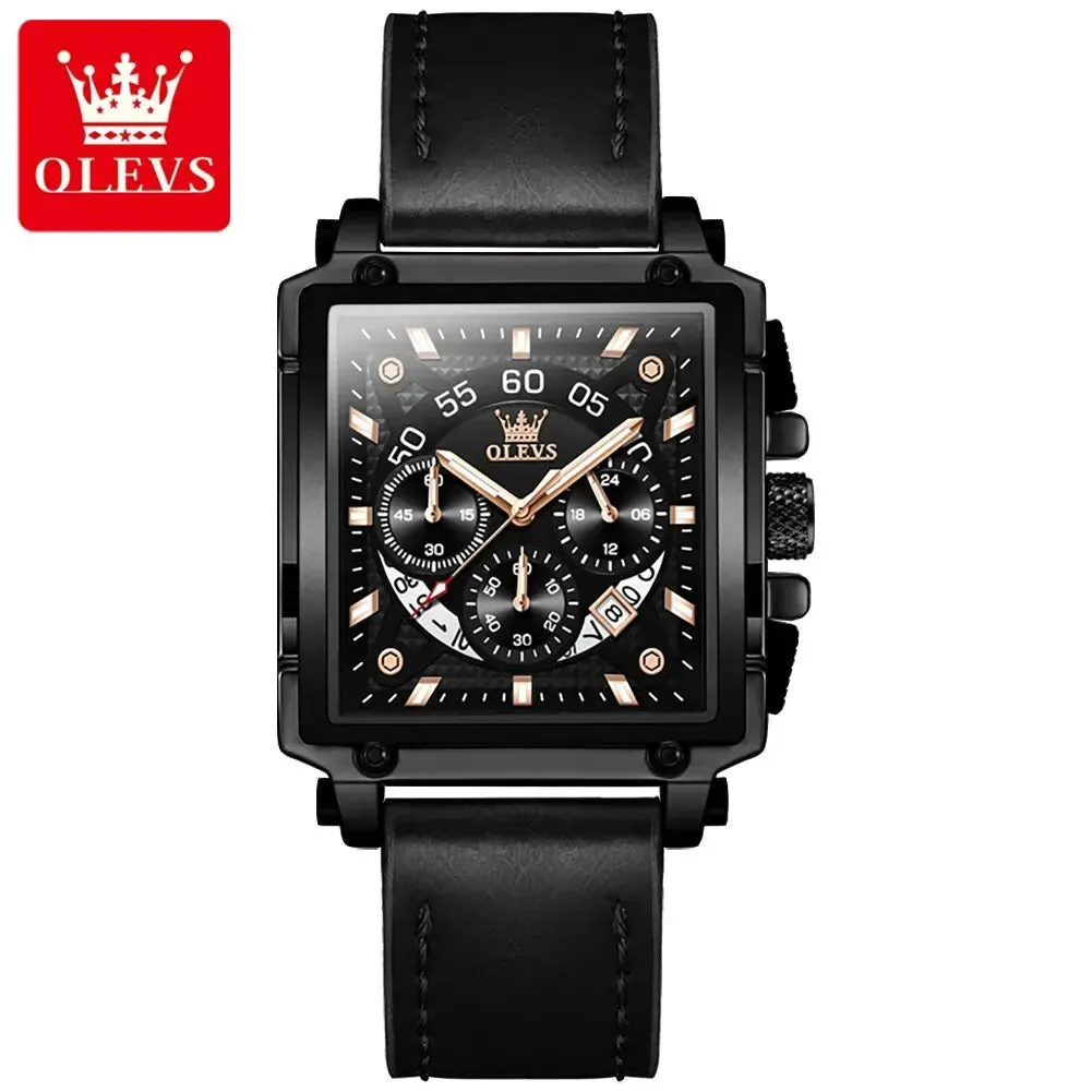 Elegance® 9919 Classic Executive Male Watches Square Quartz Watch Watch For Men Waterproof Leather Strap Sport Clock Male