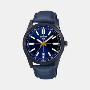 Enticer Men's Analog Leather Watch A1944 - MTP-VD02BL-2EUDF
