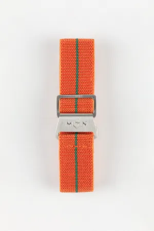 Erika's Originals ORANGE MN™ Strap with GREEN Centerline - BRUSHED Hardware