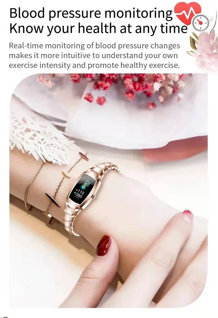 Fashion Bracelet Band H8 pro Smart watch for Heart Rate Blood Pressure H8 pro