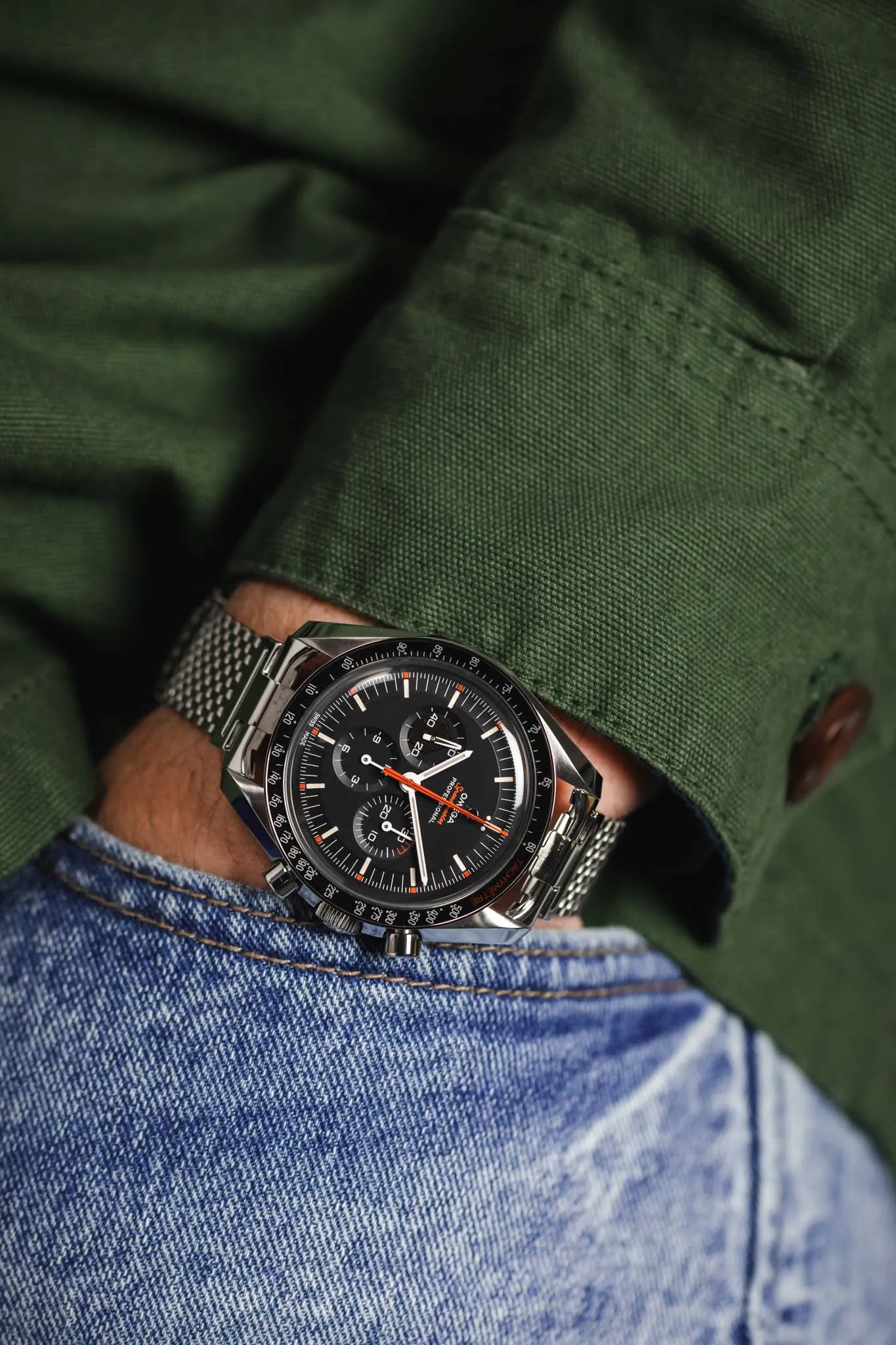 Forstner KOMFIT 'JB' Stainless Steel Square Mesh Watch Bracelet with Horned Ends