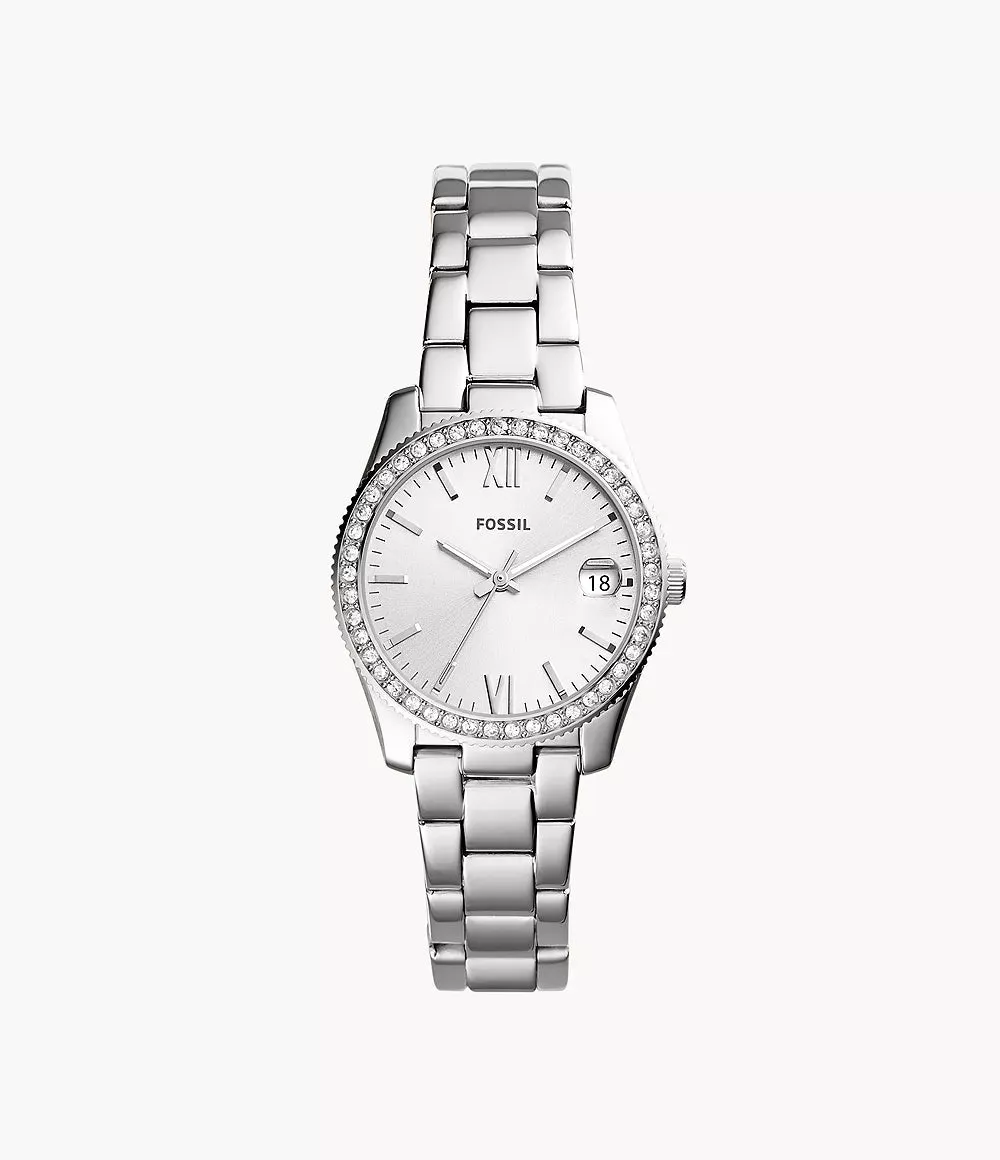 Fossil Scarlette Three-Hand Date Stainless Steel 32mm Ladies Watch