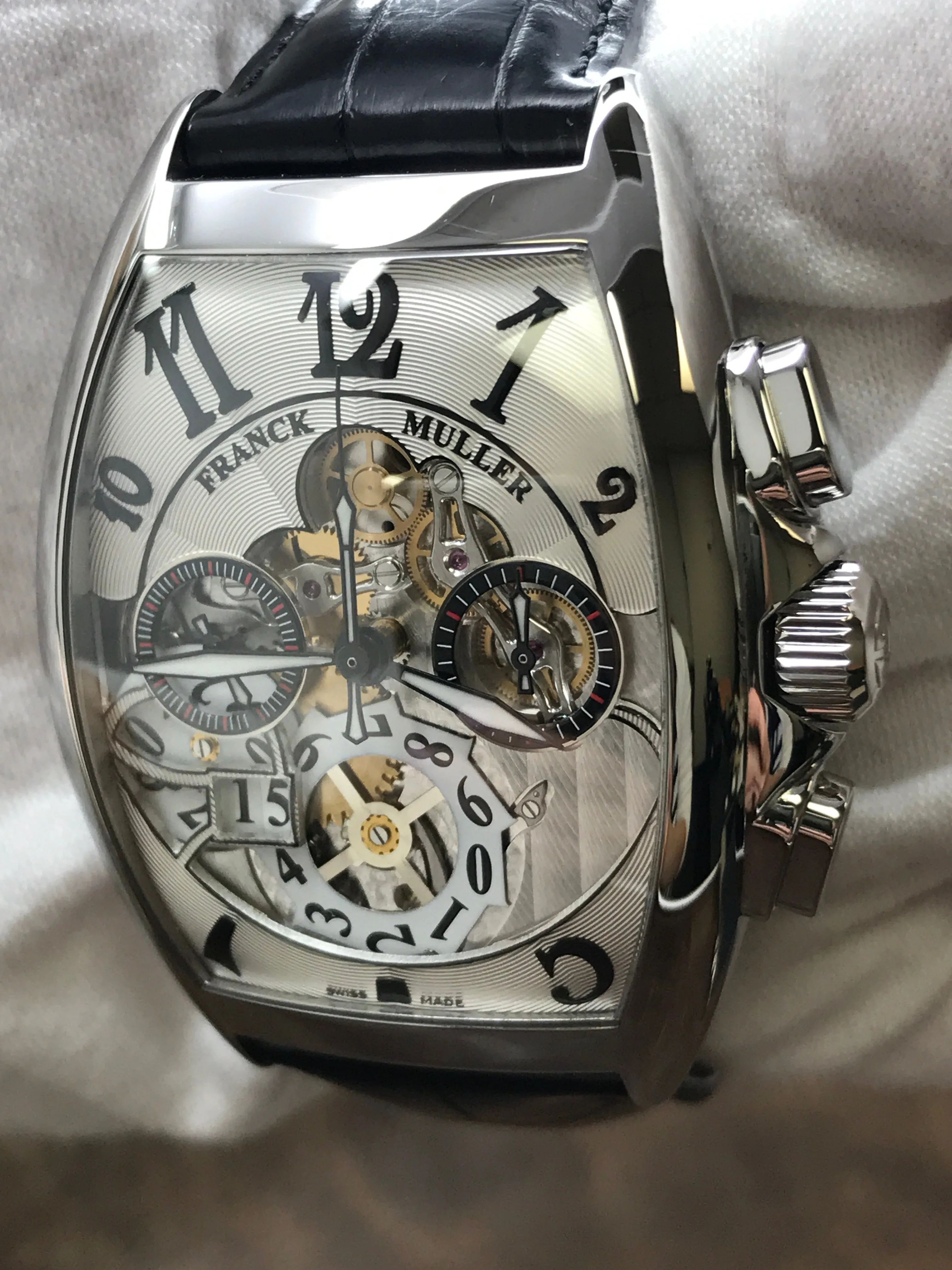Franck Muller Cintree Curvex ACE 8083 CC GD FO Silver Dial Automatic Men's Watch