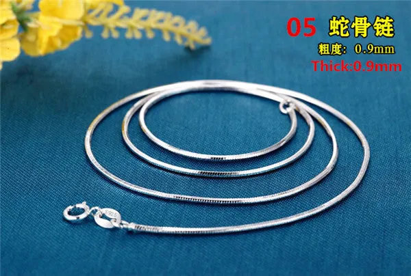 Free shipping! Ladies Sterling Silver 925 Chain mental necklace women girl gift Jewelry.Buy 2pcs send a free pendant