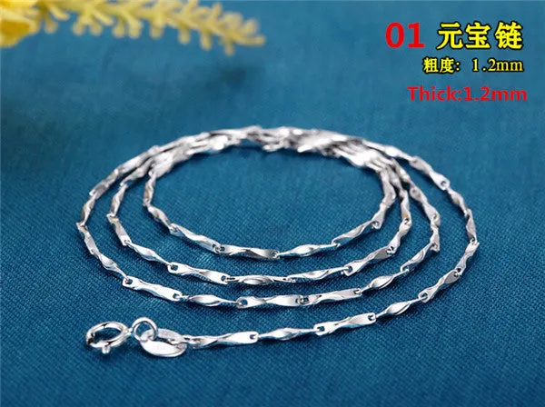 Free shipping! Ladies Sterling Silver 925 Chain mental necklace women girl gift Jewelry.Buy 2pcs send a free pendant
