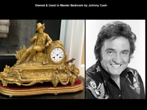 French Gilt-Bronze Figural Hunter Mantel Clock - *OWNED & USED in Master Bedroom by JOHNNY CASH*