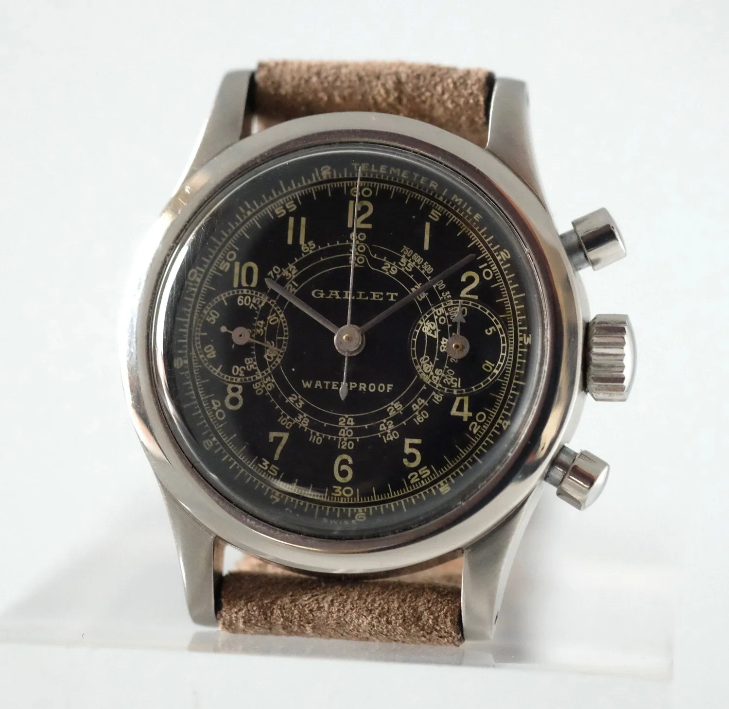 Gallet MultiChron 30mm Clamshell Chronograph with Gilt Dial
