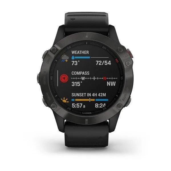 Garmin Fenix 6 Sapphire Editions Carbon Gray DLC with Black Band 47mm