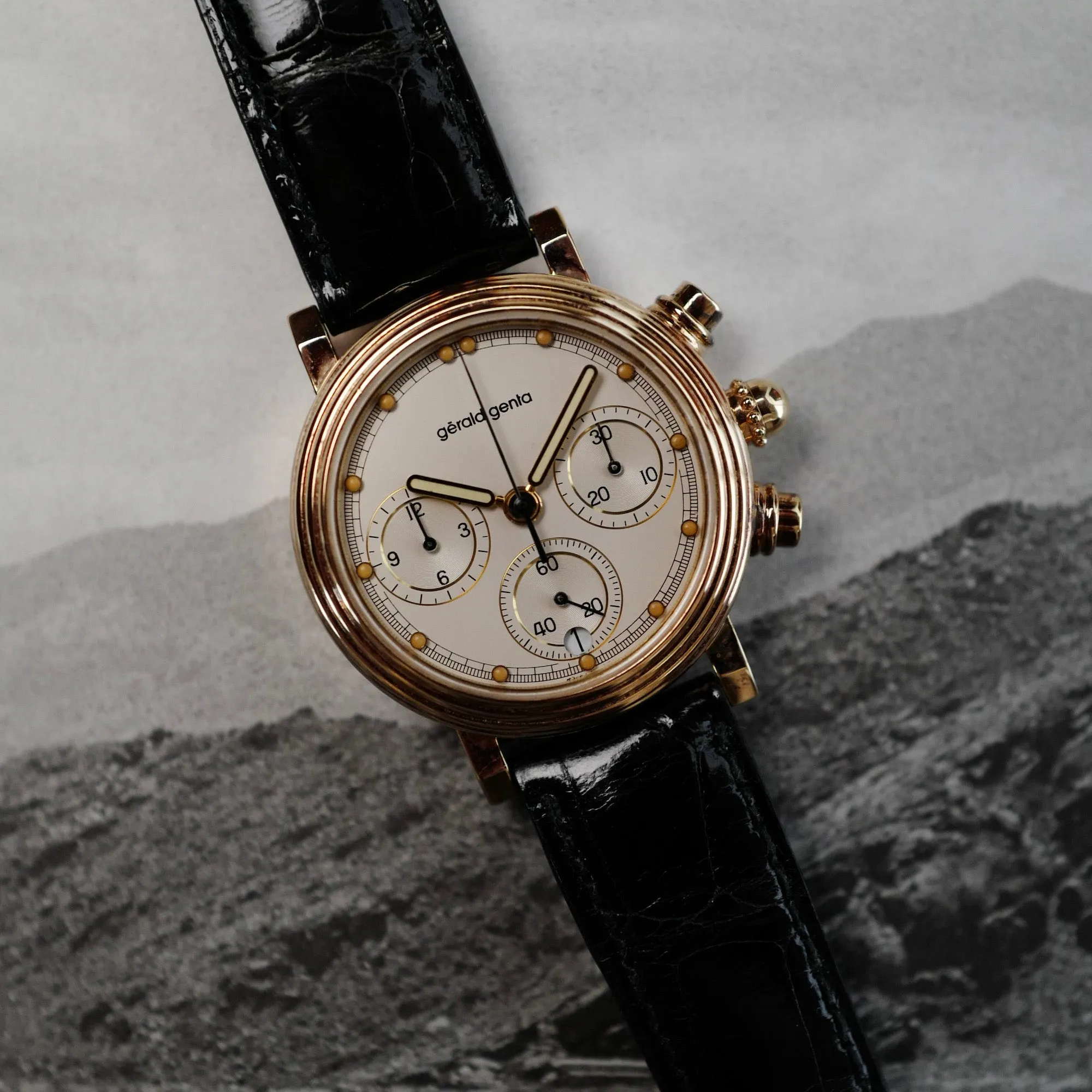 Gerald Genta Rose Gold Chronograph Ref. 3376.7