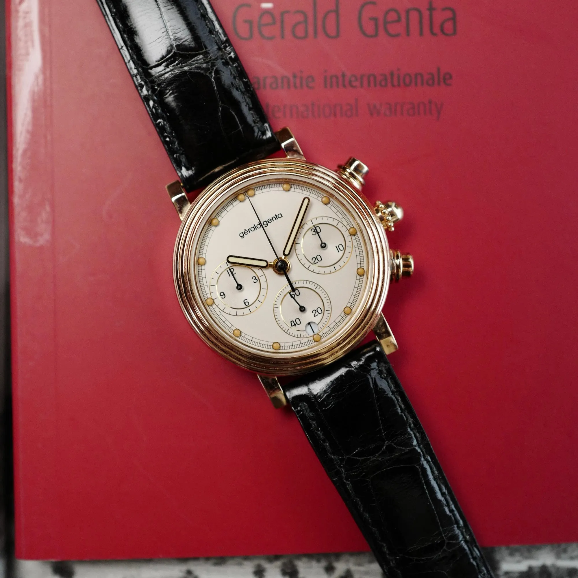 Gerald Genta Rose Gold Chronograph Ref. 3376.7