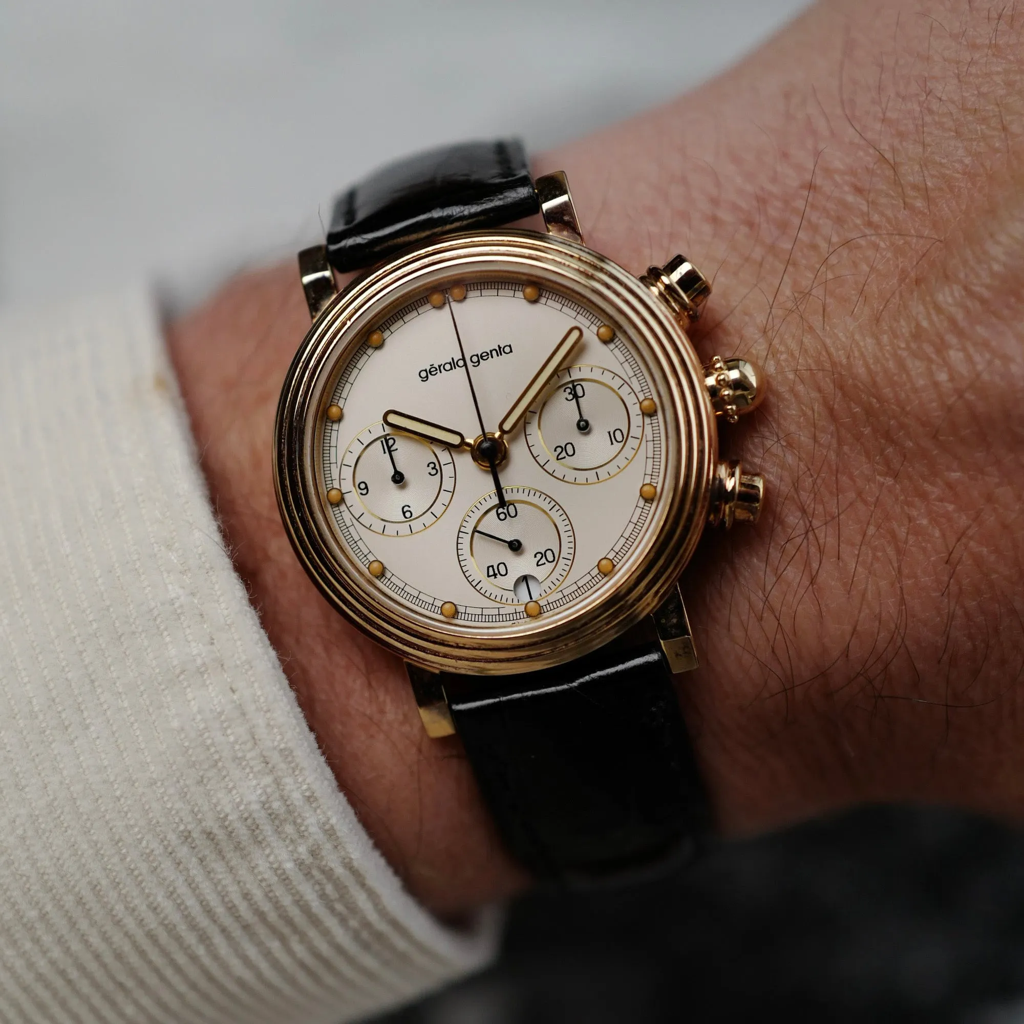 Gerald Genta Rose Gold Chronograph Ref. 3376.7