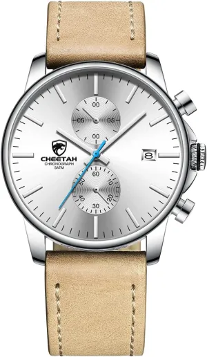 GOLDEN HOUR Mens Watch Fashion Sleek Minimalist Quartz Analog Mesh Stainless Steel Waterproof Chronograph Watches