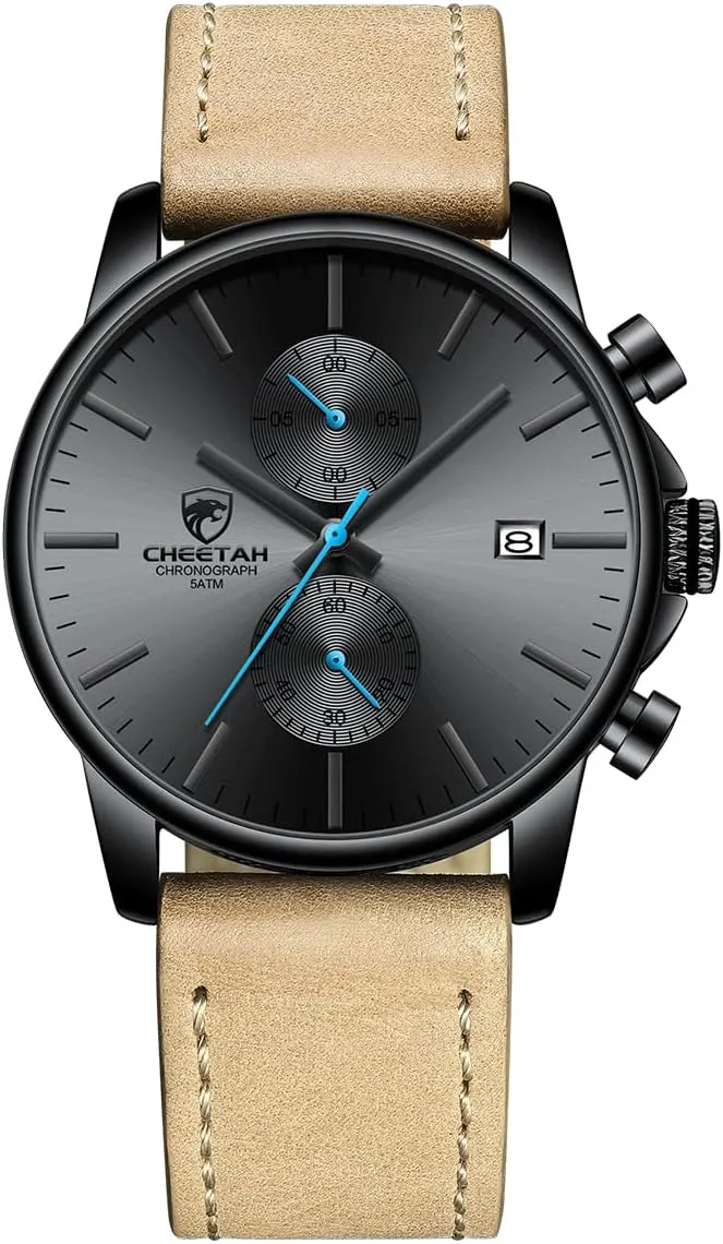 GOLDEN HOUR Mens Watch Fashion Sleek Minimalist Quartz Analog Mesh Stainless Steel Waterproof Chronograph Watches