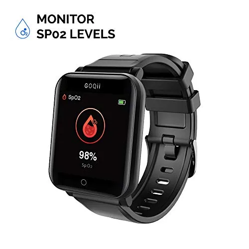 GOQii Smart Vital Fitness SpO2, Body Temperature and Blood Pressure Tracker   Vital 4.0 SpO2, with 3 Months Personal Coaching