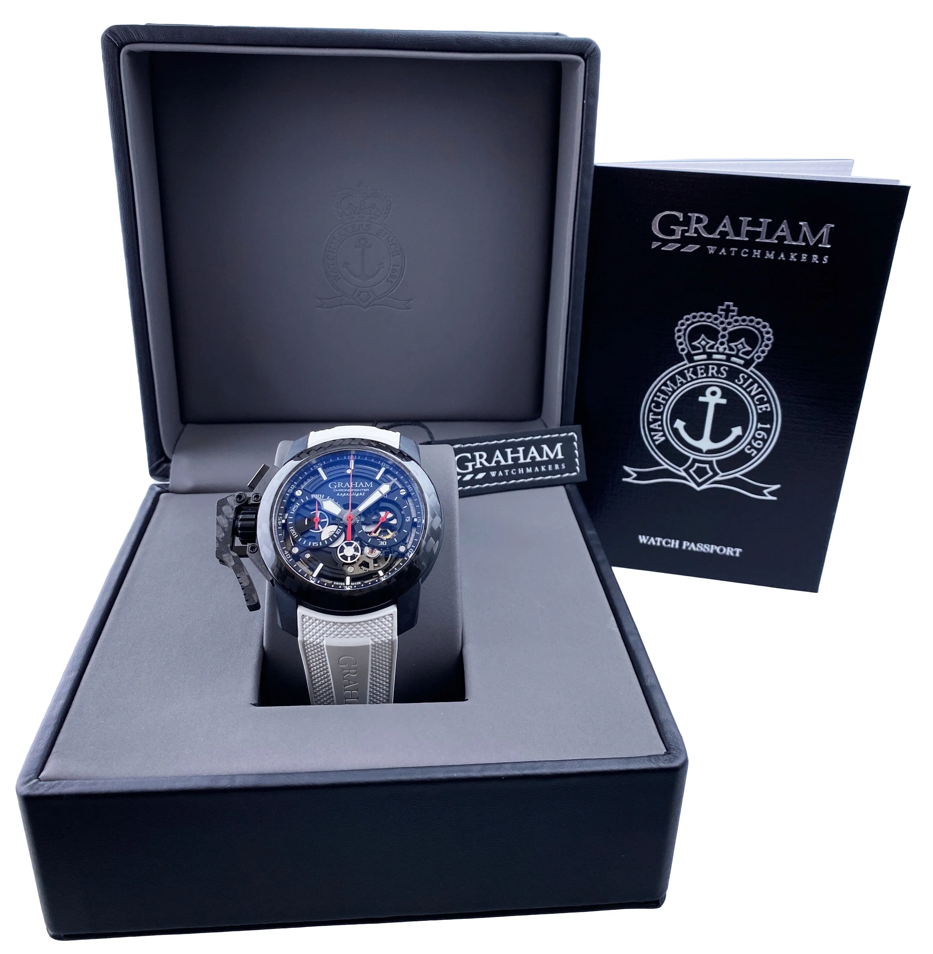 Graham Chronofighter Superlight 2CCBK.B25A Skeleton-dial Dial Mens Watch Box Papers