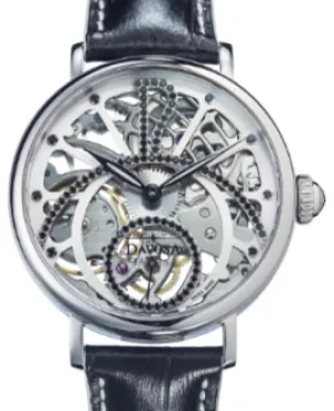 Grande Diva Mechanical Swiss-Made Skeleton Black Ladies Watch 16550040