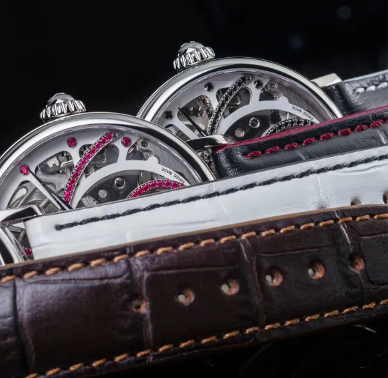 Grande Diva Mechanical Swiss-Made Skeleton Black Ladies Watch 16550040