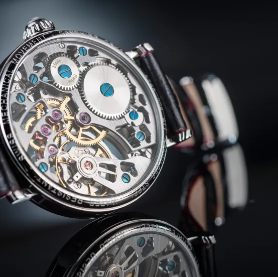 Grande Diva Mechanical Swiss-Made Skeleton Black Ladies Watch 16550040