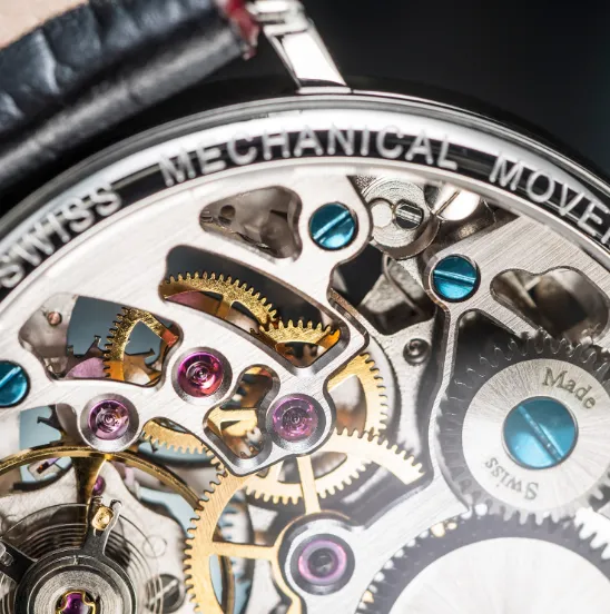 Grande Diva Mechanical Swiss-Made Skeleton Black Ladies Watch 16550040