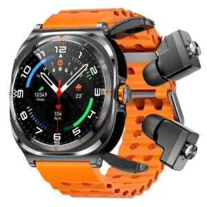 GT98 1.53 inch 2 in 1 Bluetooth Headphone IP67 Waterproof Smart Watch Supports Blood Oxygen Monitoring(Black Orange)